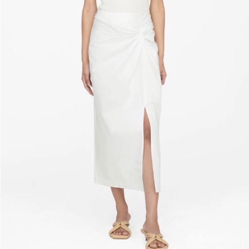 Anine Bing White Midi Skirt
